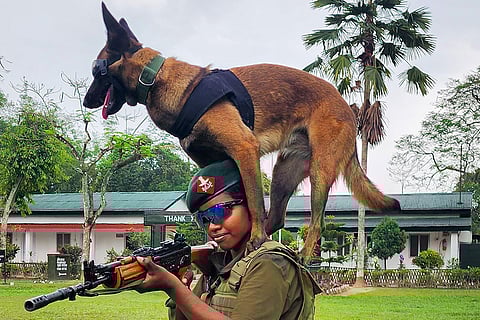 First woman dog handler of Assam Rifles