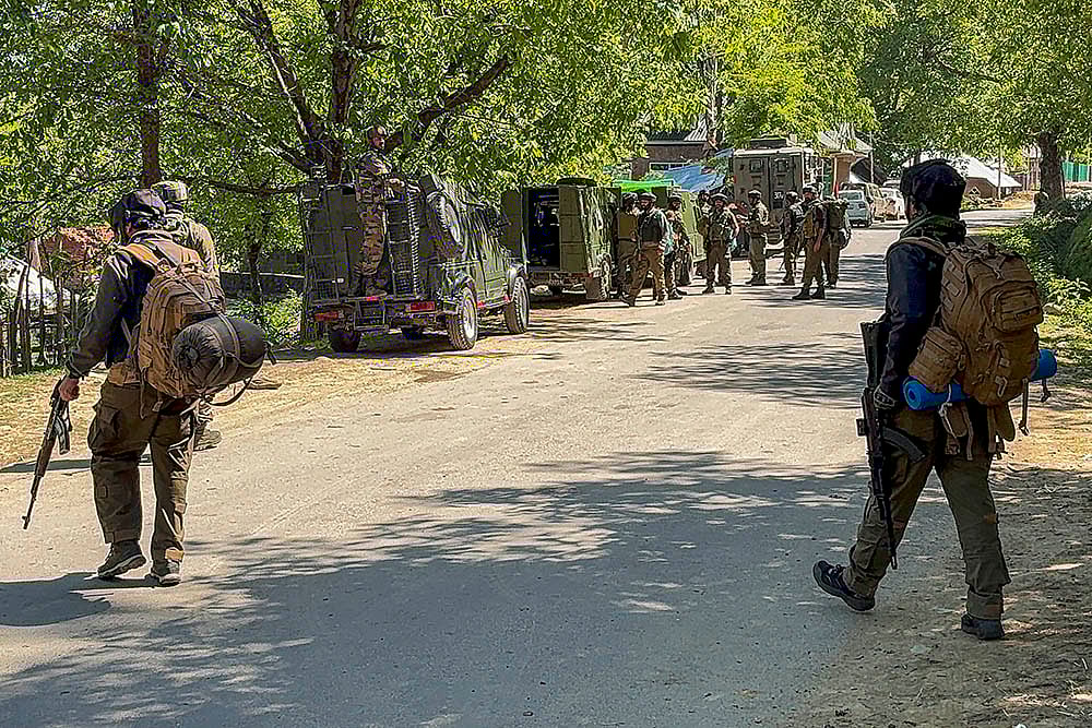 | Photo: PTI : Cordon & search operation after Pahalgam attack