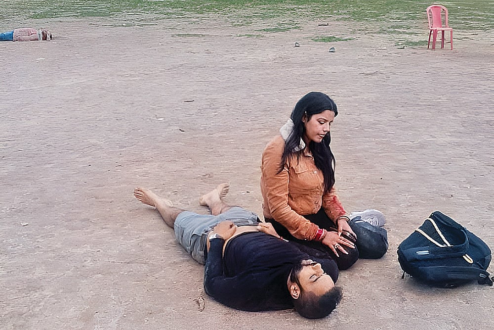 Naval officer Lieutenant Vinay Narwal and his wife Himanshi