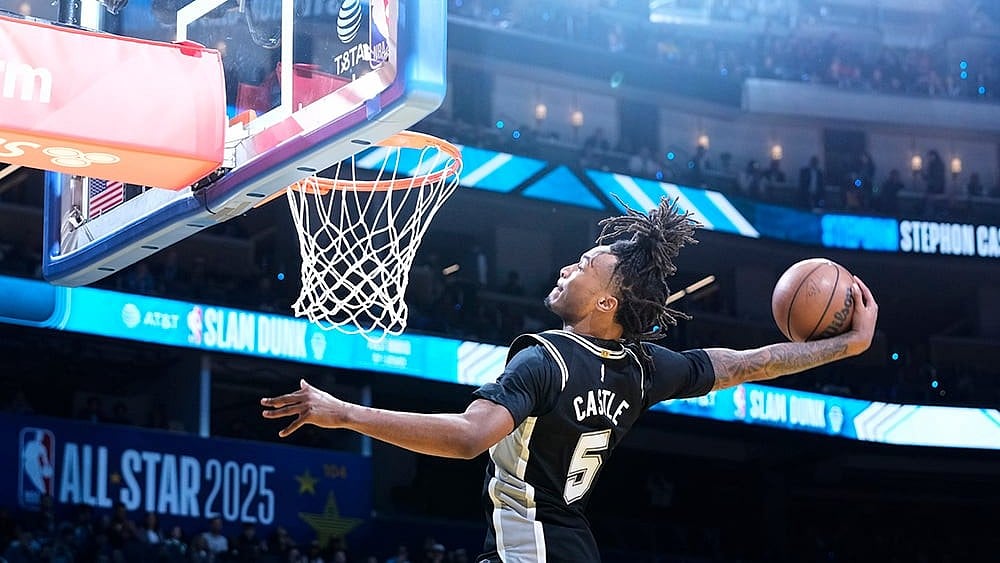 File : San Antonio Spurs guard Stephon Castle.