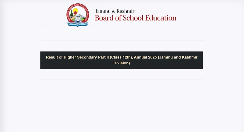 Jammu & Kashmir HS Result 2025 Out