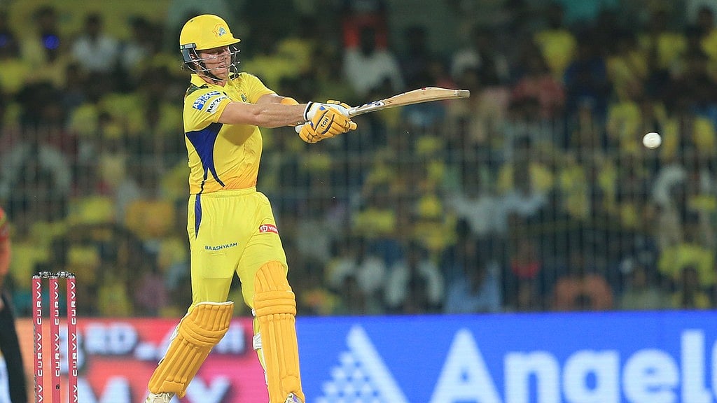 Photo: AP : Chennai Super Kings' Dewald Brevis plays a shot during the Indian Premier League match against Punjab Kings.