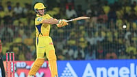 | Photo: AP : Chennai Super Kings' Dewald Brevis plays a shot during the Indian Premier League match against Punjab Kings.