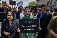 Getty Images : Mehbooba Mufti leads protest against Pahalgam terror attack in Kashmir Valley