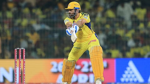 Chennai Super Kings captain MS Dhoni plays a shot during an Indian Premier League game against Sunrisers Hyderabad.