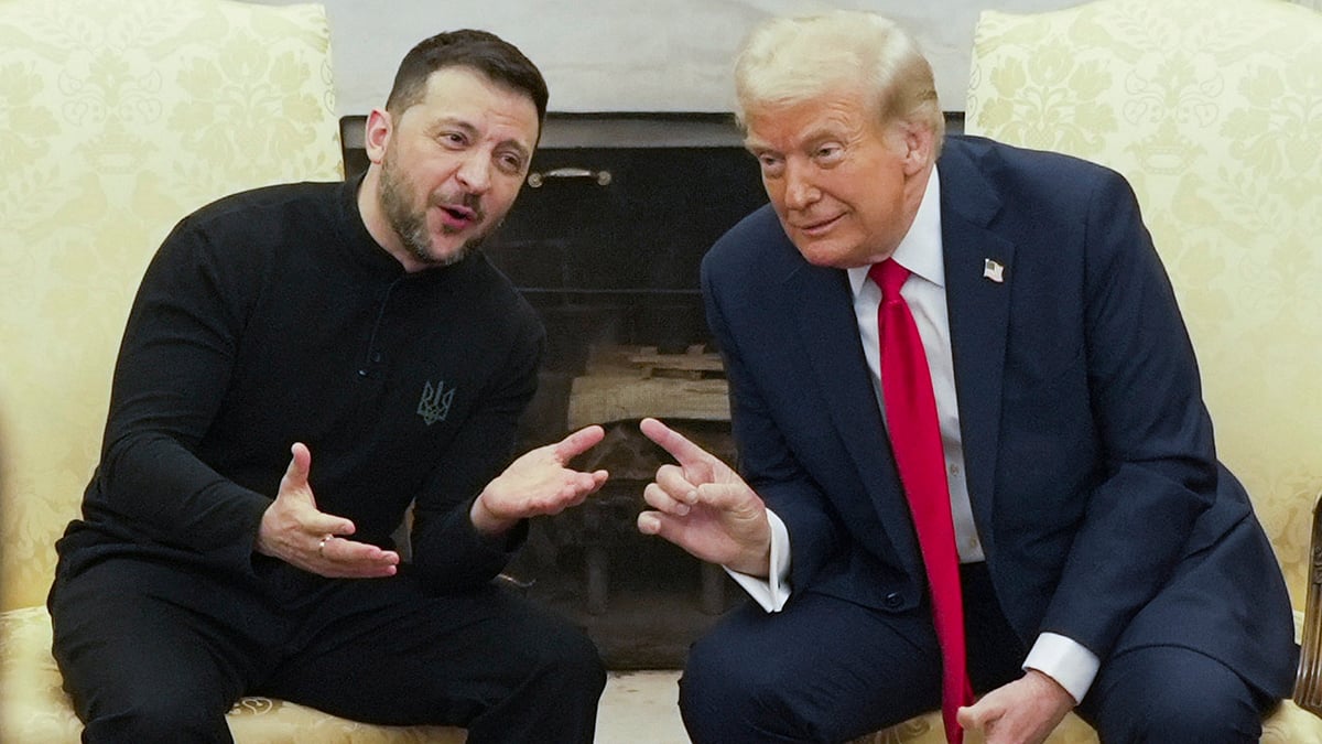 Ukrainian President Volodymyr Zelenskyy holds meeting with US President Donald Trump at White House In February - AP
