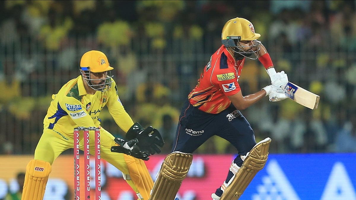 Punjab Kings' captain Shreyas Iyer plays a shot during the Indian Premier League cricket match between Chennai Super Kings and Punjab Kings at M. A. Chidambaram Stadium in Chennai, India. - AP Photo/R. Parthibhan