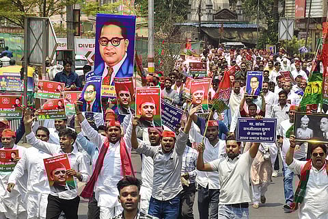 Samajwadi Party protest in Agra