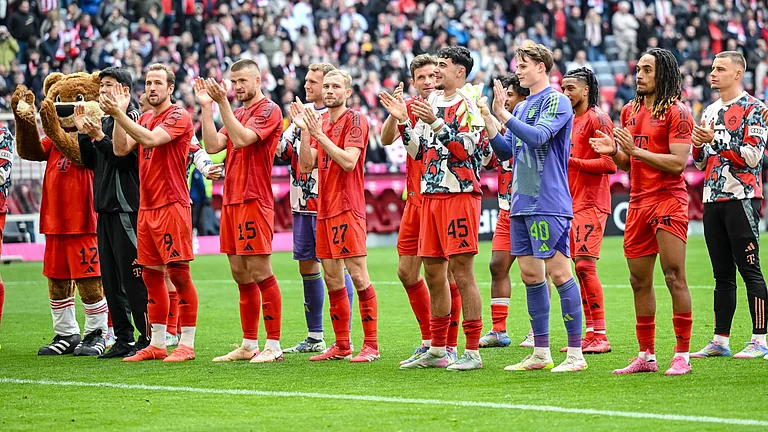 Bayern Munich celebrate - null