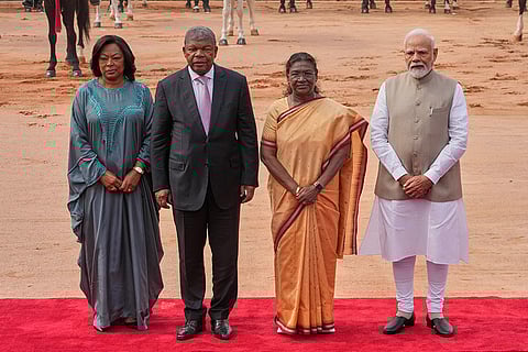Angolan President's ceremonial welcome at Rashtrapati Bhavan
