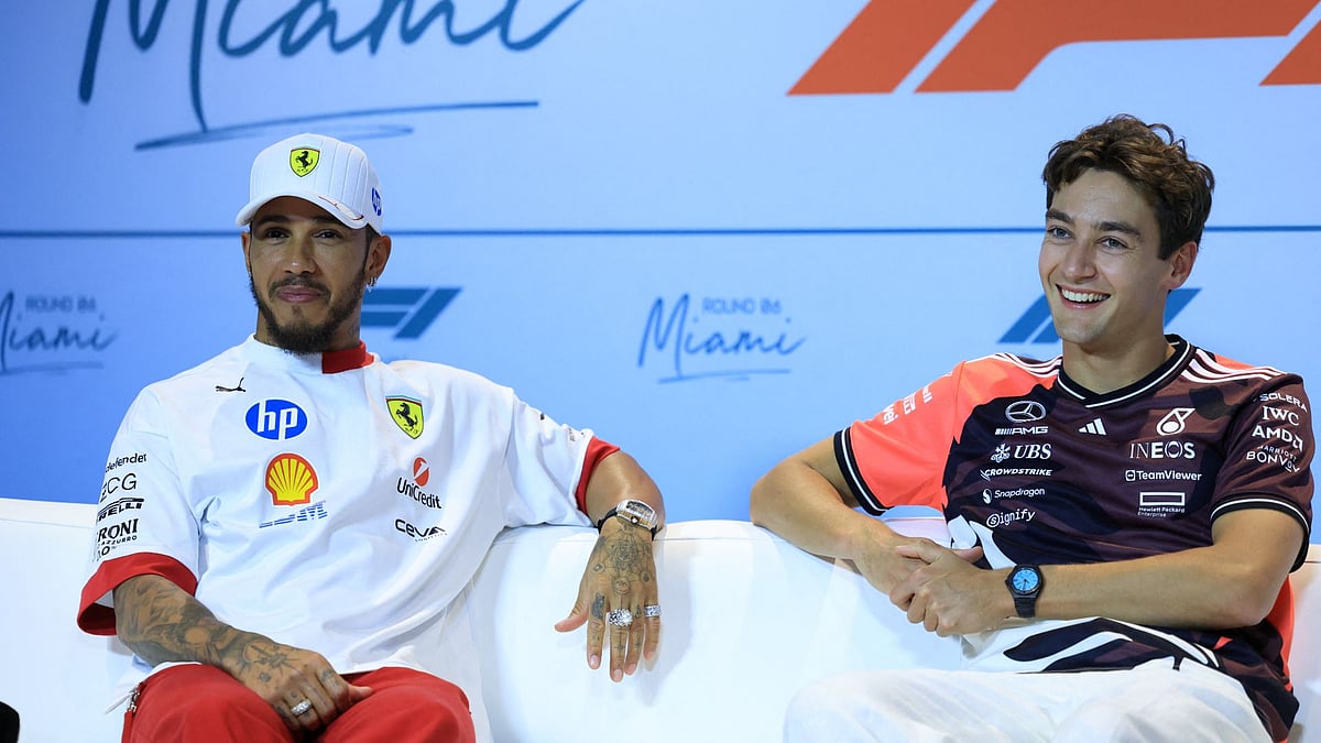 Hamilton and former team-mate Russell