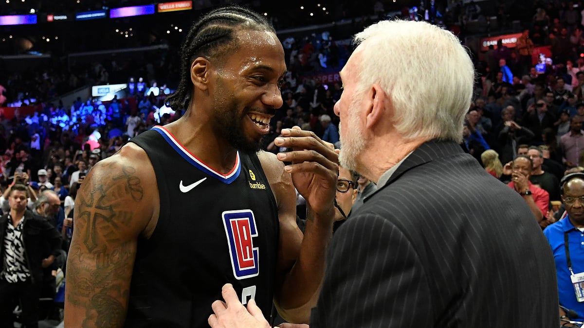 Kawhi Leonard and Gregg Popovich worked together at the San Antonio Spurs