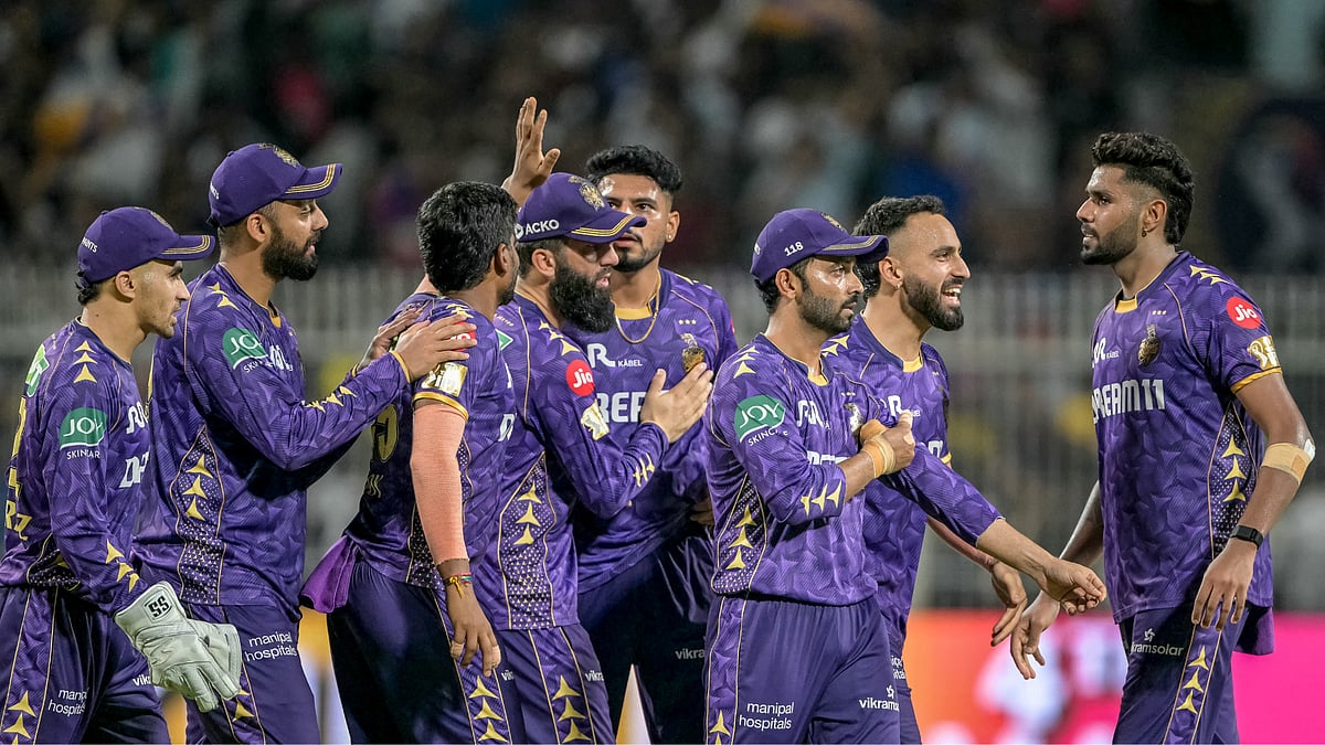 Kolkata Knight Riders celebrate their win over the Rajasthan Royals
