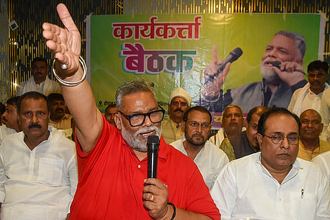 Pappu Yadav during press conference