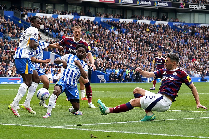 Britain Soccer premier league matchday 35 Brighton and Newcastle United: Fabian Schar
