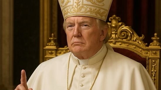 Trump's Truth Social : Trump Dressed As Pope, AI Image