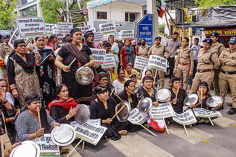 Protest over atrocities against women in Dehradun