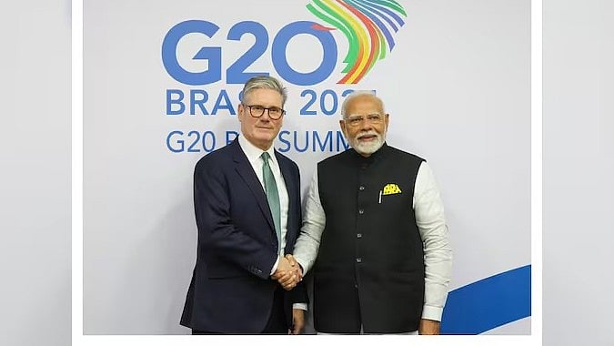 PM Modi with his UK counterpart Keir Starmer - X