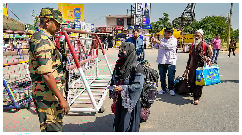 PTI : Checking at Attari border