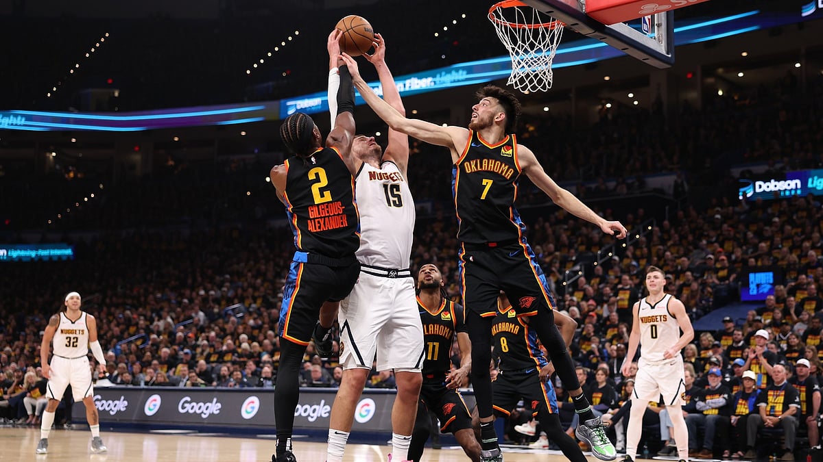 Glimpse from Oklahoma City Thunder vs Denver Nuggets, NBA Playoff Game 1. 