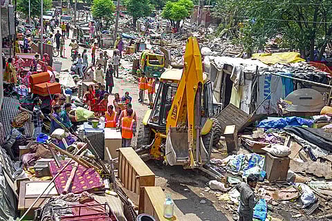 Slum cluster demolished in Chandigarh