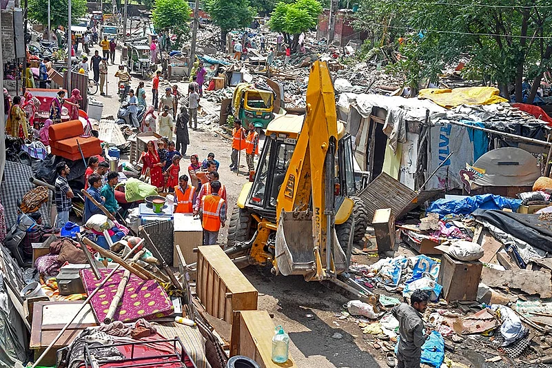 Slum cluster demolished in Chandigarh