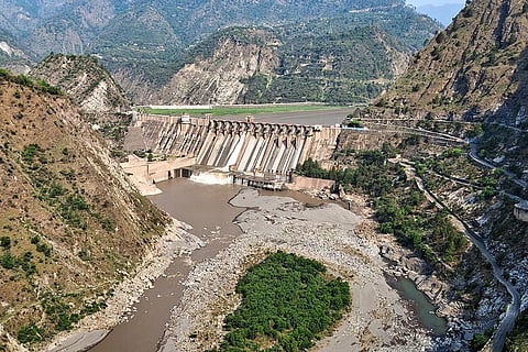 Gates of Salal Dam on Chenab River closed