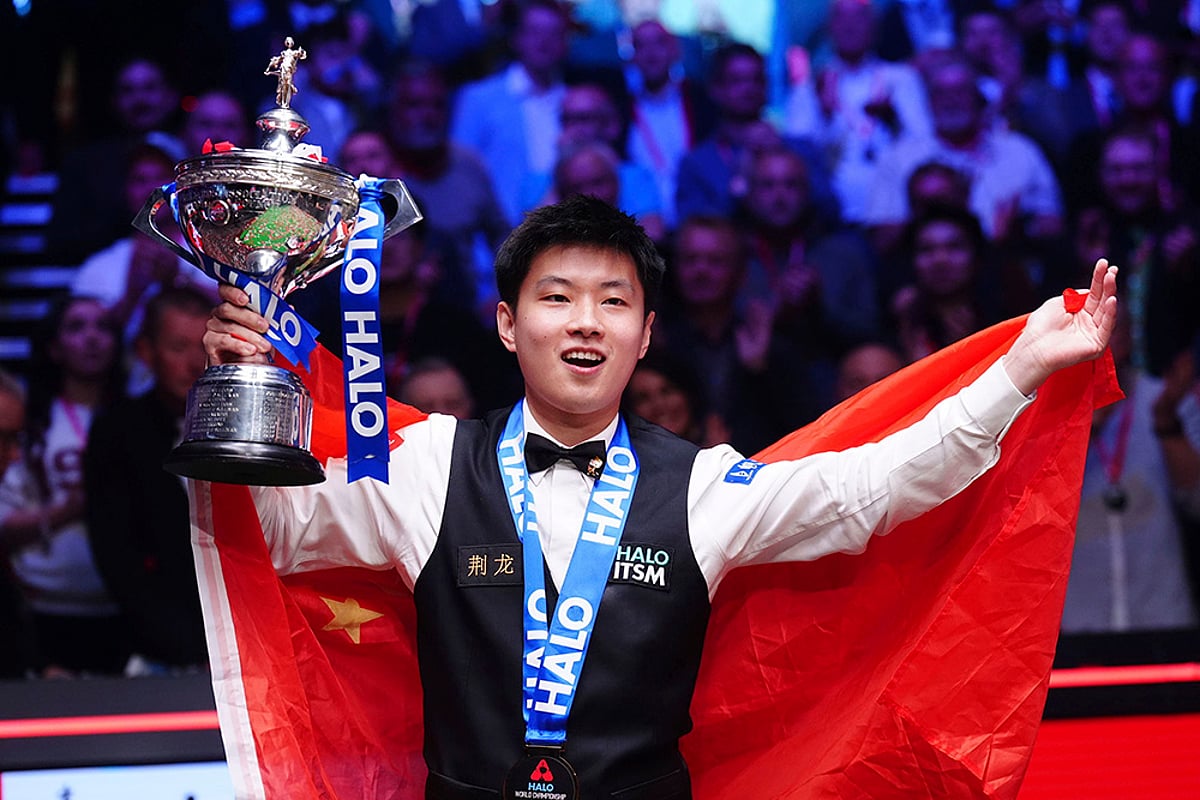 Britain Snooker Worlds Championship Zhao Xintong vs Mark Williams game photos_1