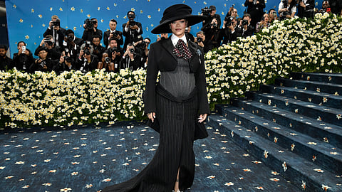 Rihanna debuts baby bump on 2025 Met Gala