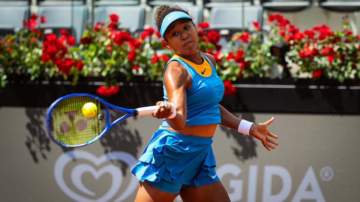 Naomi Osaka in action at the Italian Open on Wednesday.