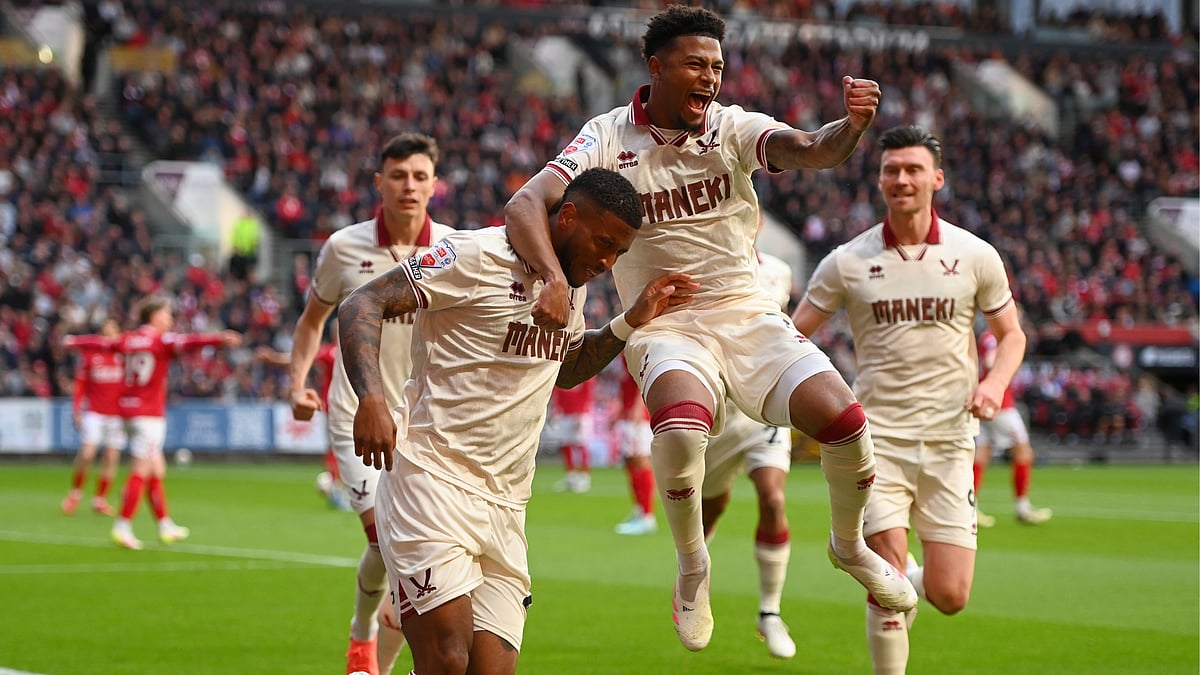 Sheffield United celebrate their goal against Bristol City.