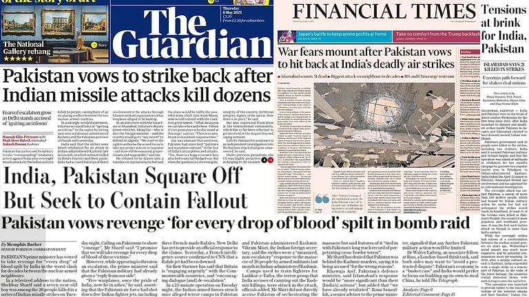 'India, Pakistan Square Off But Seek to Contain Fallout': How Foreign Media Reacted To India-Pakistan Tension - | Screendgrab from multiple foreign media outlets