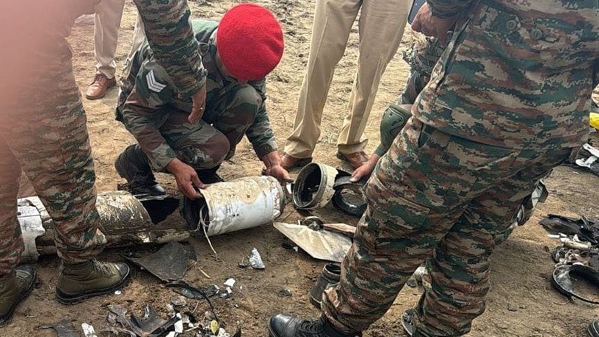 X/@Gagan4344 : Debris of the intercepted Pakistani missiles found in Punjab's Amritsar