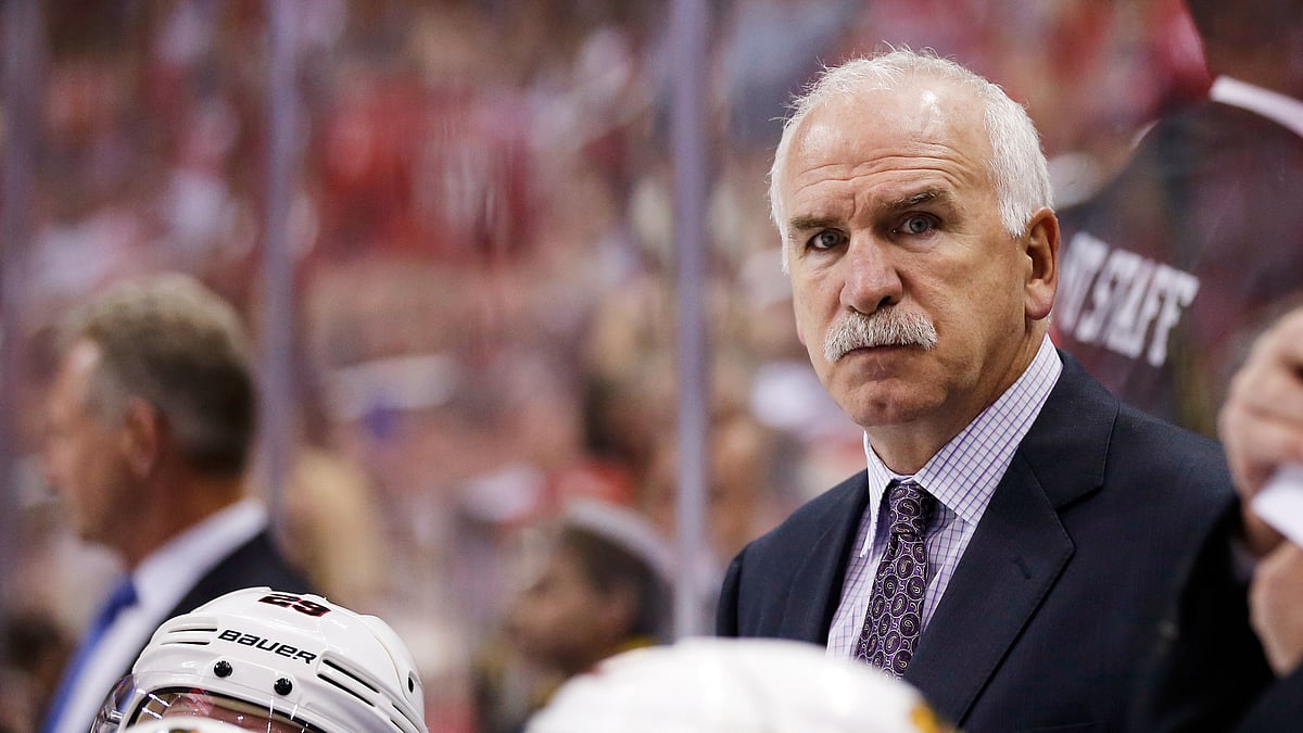 (AP Photo/Alex Brandon, File) : FILE - Chicago Blackhawks head coach Joel Quenneville watches from the bench in the third period of an NHL hockey game against the Washington Capitals, Thursday, Oct. 15, 2015, in Washington.