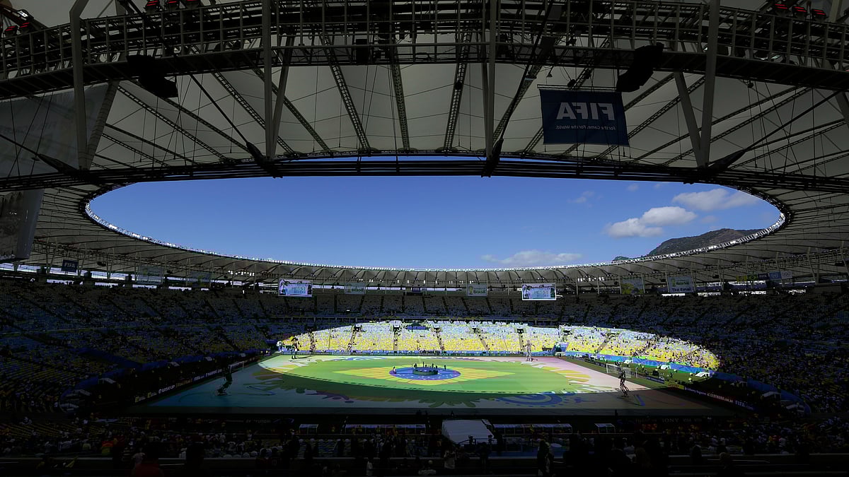 FILE - A general view of the closing ceremony before the World Cup final soccer match between Germany and Argentina at the Maracana Stadium in Rio de Janeiro, July 13, 2014. 
 - (AP Photo/Hassan Amma, File)
