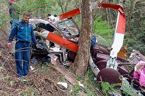 Helicopter crashes in Uttarkashi
