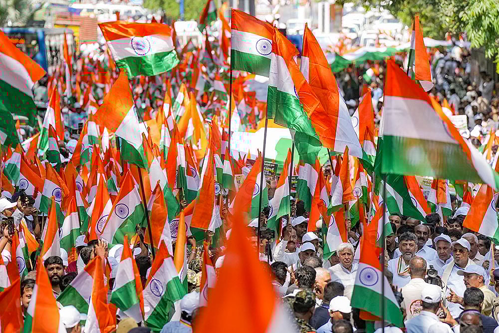 | Photo: PTI/Shailendra Bhojak : Tiranga Yatra to celebrate Op Sindoort in Bengaluru
