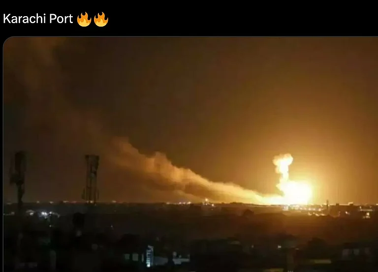 An image falsely linked to an Indian military attack on Karachi Port has been traced back to a 2020 BBC report on Gaza - X