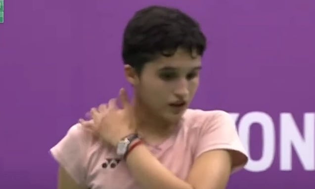 Screengrab : Unnati Hooda in action at the BWF Taipei Open 2025.