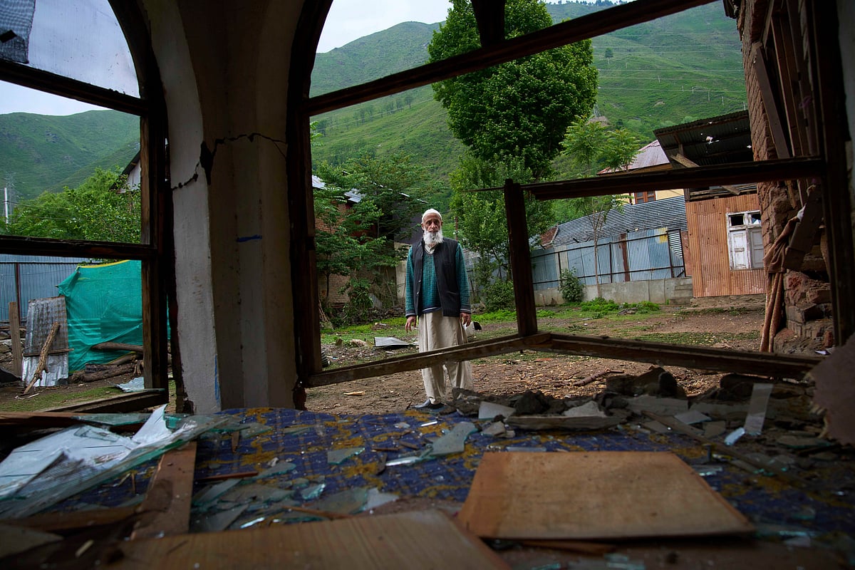 Damaged house after overnight Pakistan shelling
