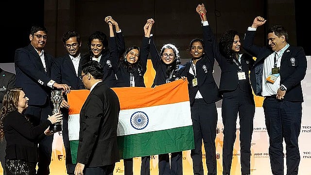 AP : The Indian women's team had struck gold at the 2024 FIDE Chess Olympiad in Budapest, Hungary.