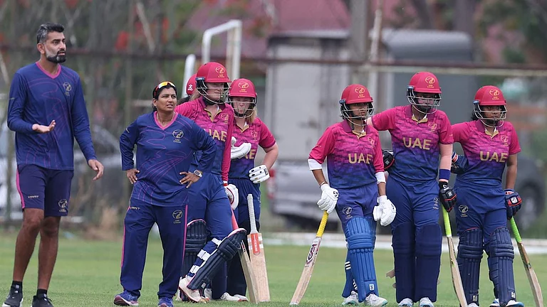 UAE took the unique call of padding up all their batters and retiring them out. - ICC