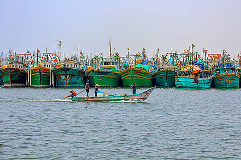 TN Annual Fishing Ban: Workers indulge in repair and maintenance work on boats