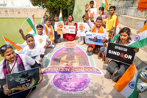 Indo-Pak Conflict: People make sand art on Operation Sindoor in Varanasi