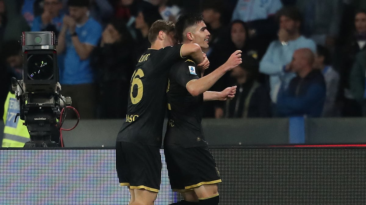 Johan Vasquez celebrates his goal against Napoli