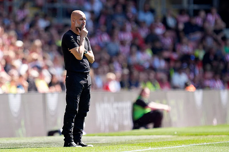 Britain soccer Premier League Manchester City vs Southampton: Pep Guardiola