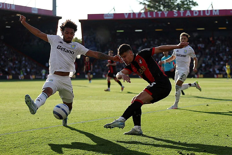 Britain soccer Premier League Bournemouth vs Aston Villa: Milos Kerkez