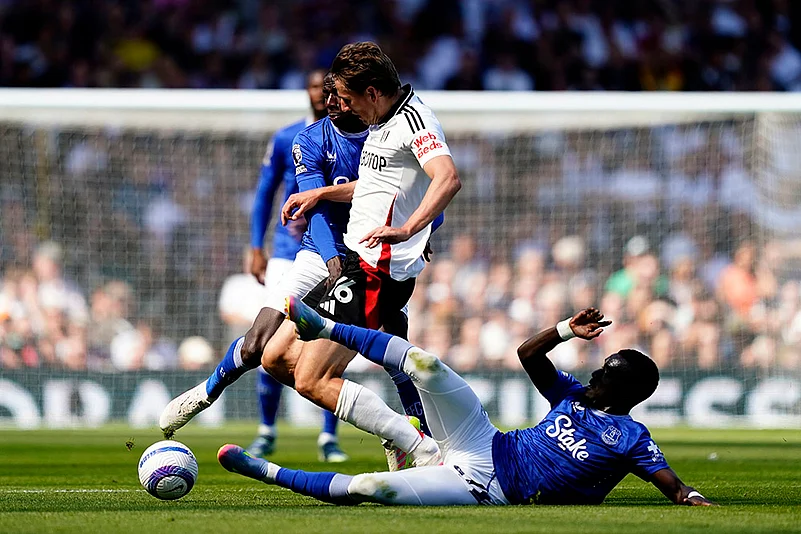 Britain soccer Premier League Fulham Vs Everton: Idrissa Gueye