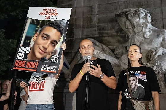 Adi and Yael Alexander, parents of Edan Alexander, in New York City