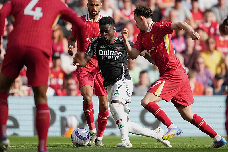 English Premier League soccer Liverpool vs Arsenal: Bukayo Saka